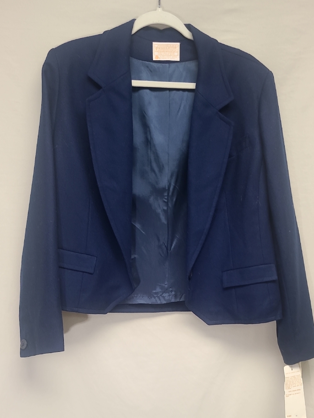 NWT Vintage Pendleton Virgin Wool Blazer Blue Size 14 Made in USA